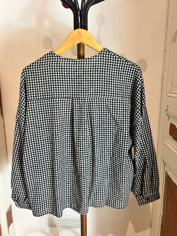 Chemise vichy col rond