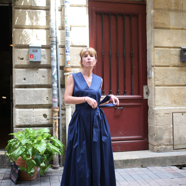 Robe longue marine