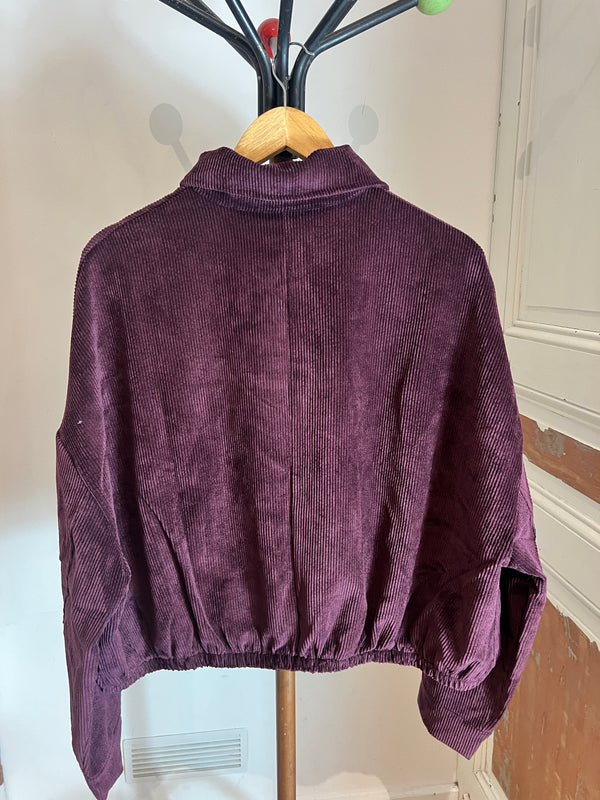 Blouson velours prune