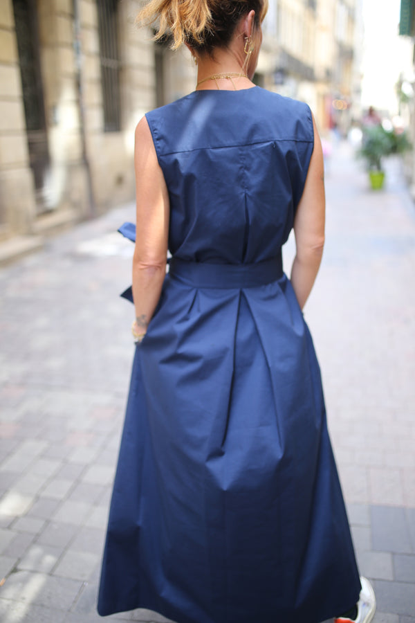 Robe longue marine