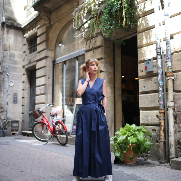 Robe longue marine