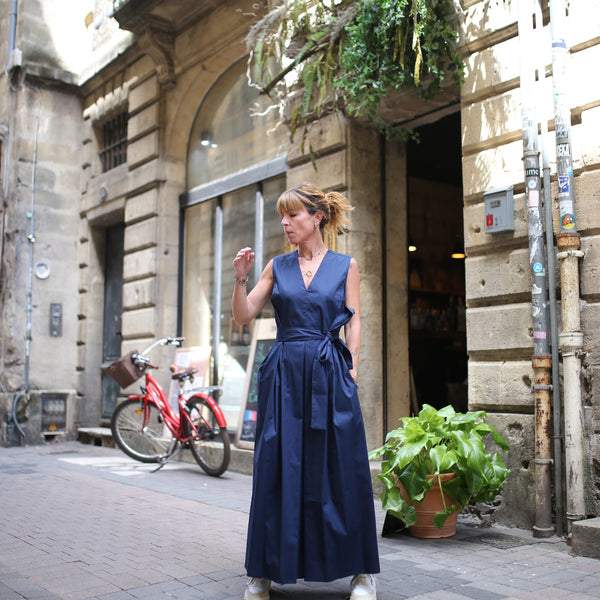 Robe longue marine