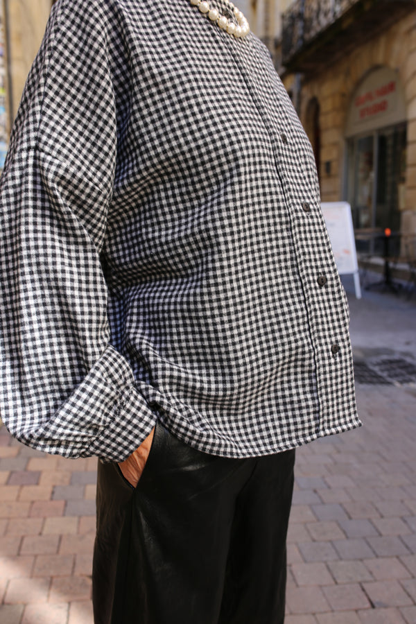 Chemise vichy col rond