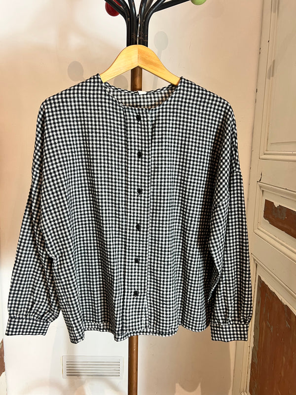 Chemise vichy col rond