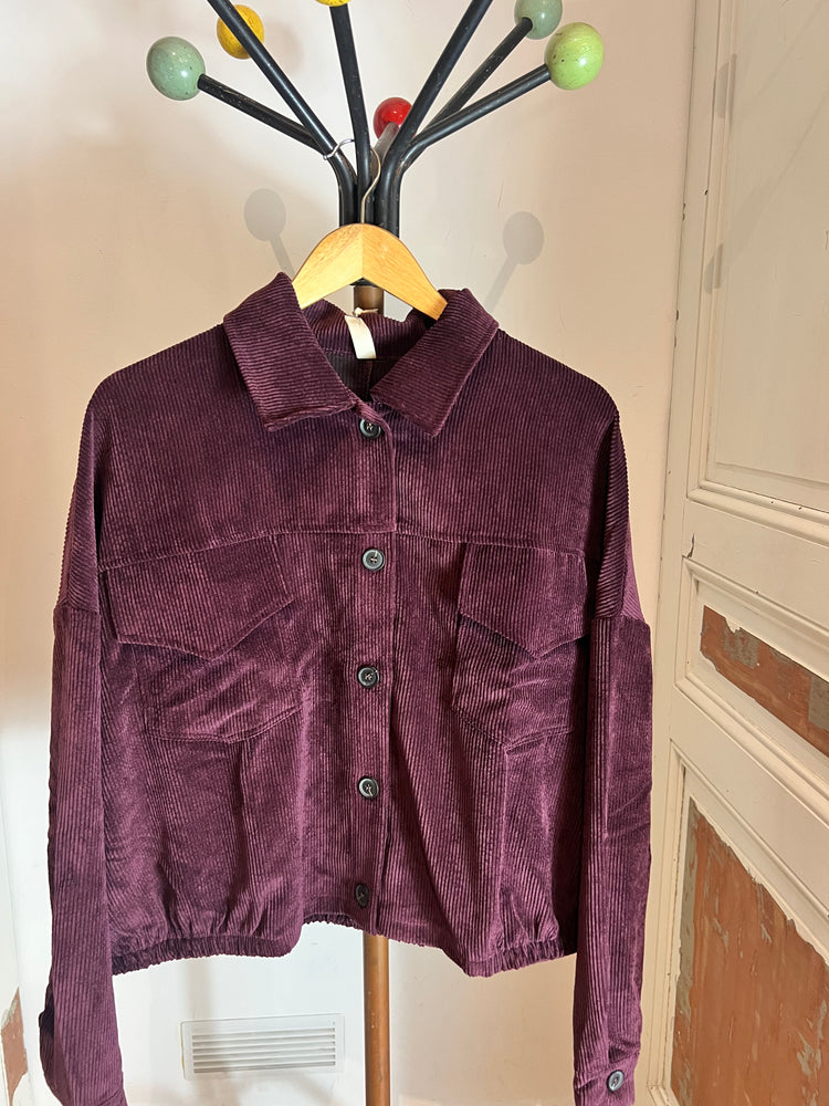 Blouson velours prune