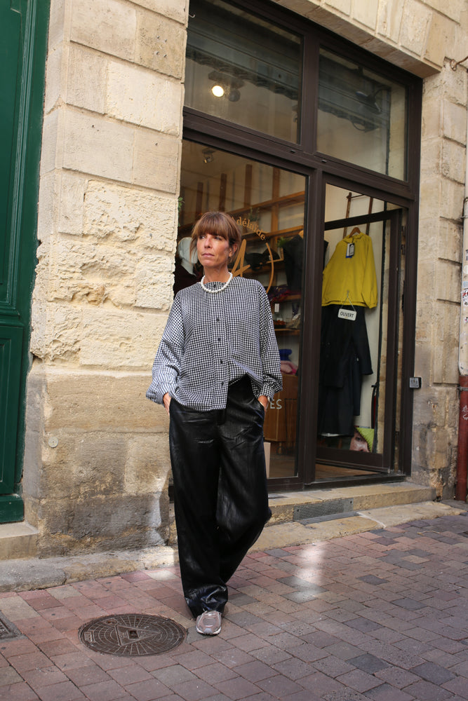 Chemise vichy col rond