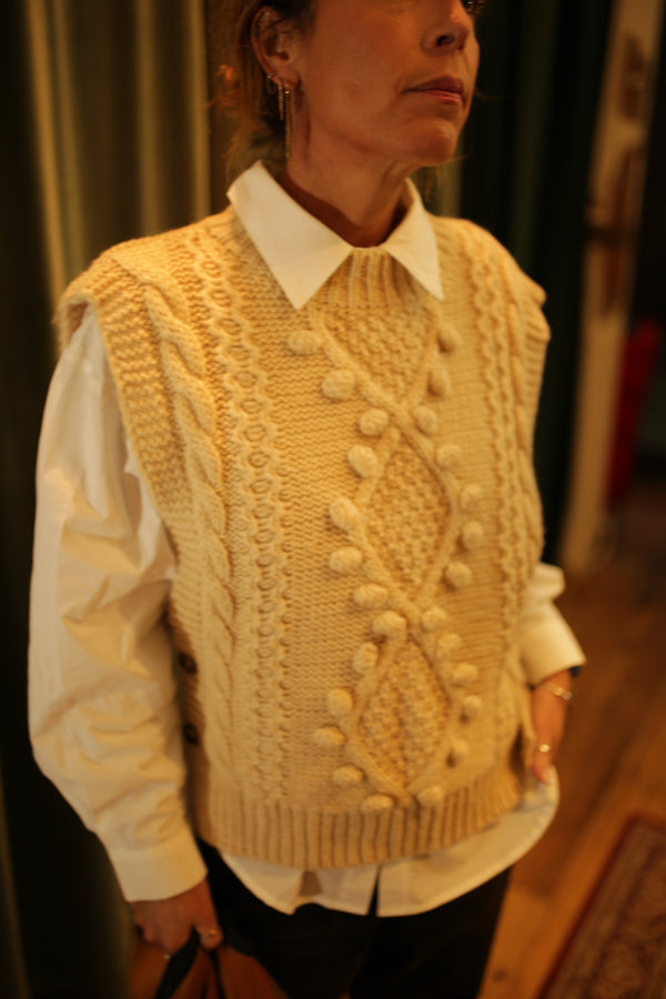 Débardeur laine tressé